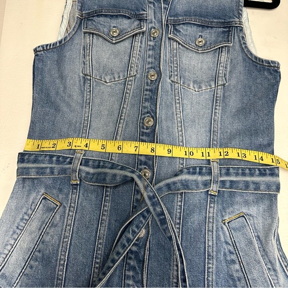 7 For All Mankind Trucker Sleeveless Denim Midi Dress | Small - Picture 7 of 10